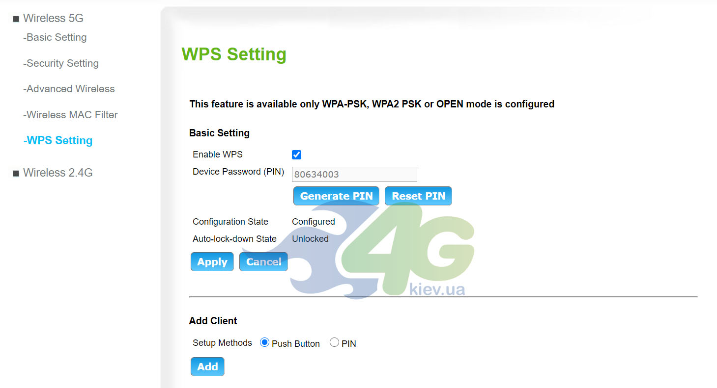 Настройки WPS в роутере D-Link DWR-953 Настройки WPS в роутере D-Link DWR-953