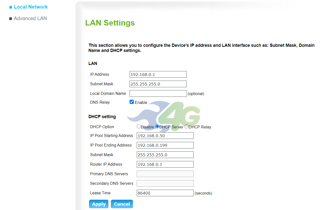 Настройки LAN в роутере D-Link DWR-953 Настройки LAN в роутере D-Link DWR-953