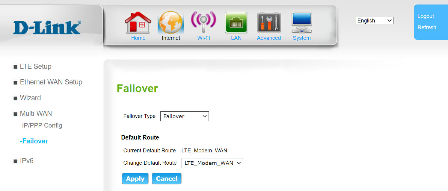 Настройки D-Link DWR-953 - функция Failover Настройки D-Link DWR-953 - функция Failover