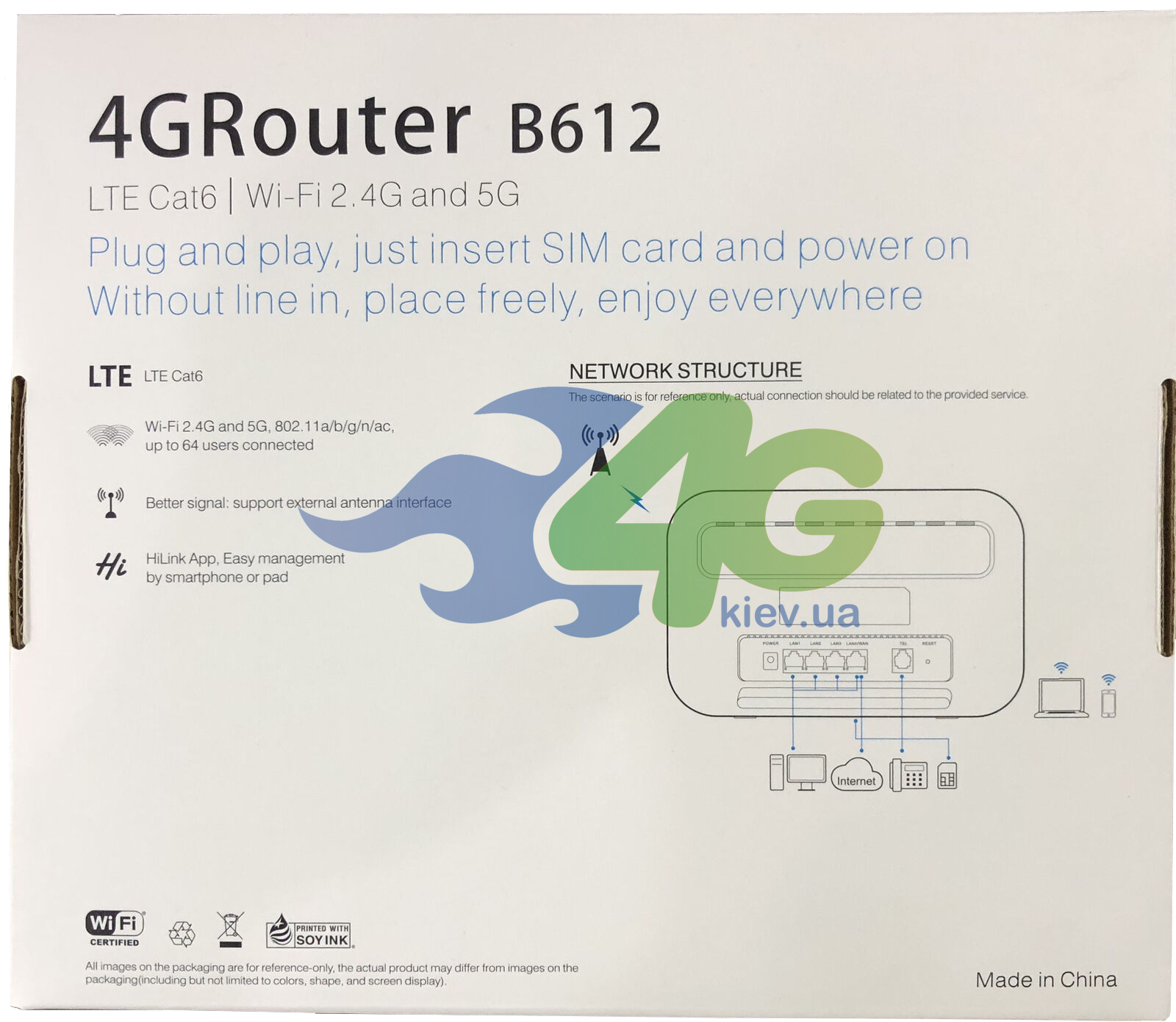 Коробка Huawei B612s вид сзади Коробка Huawei B612s вид сзади